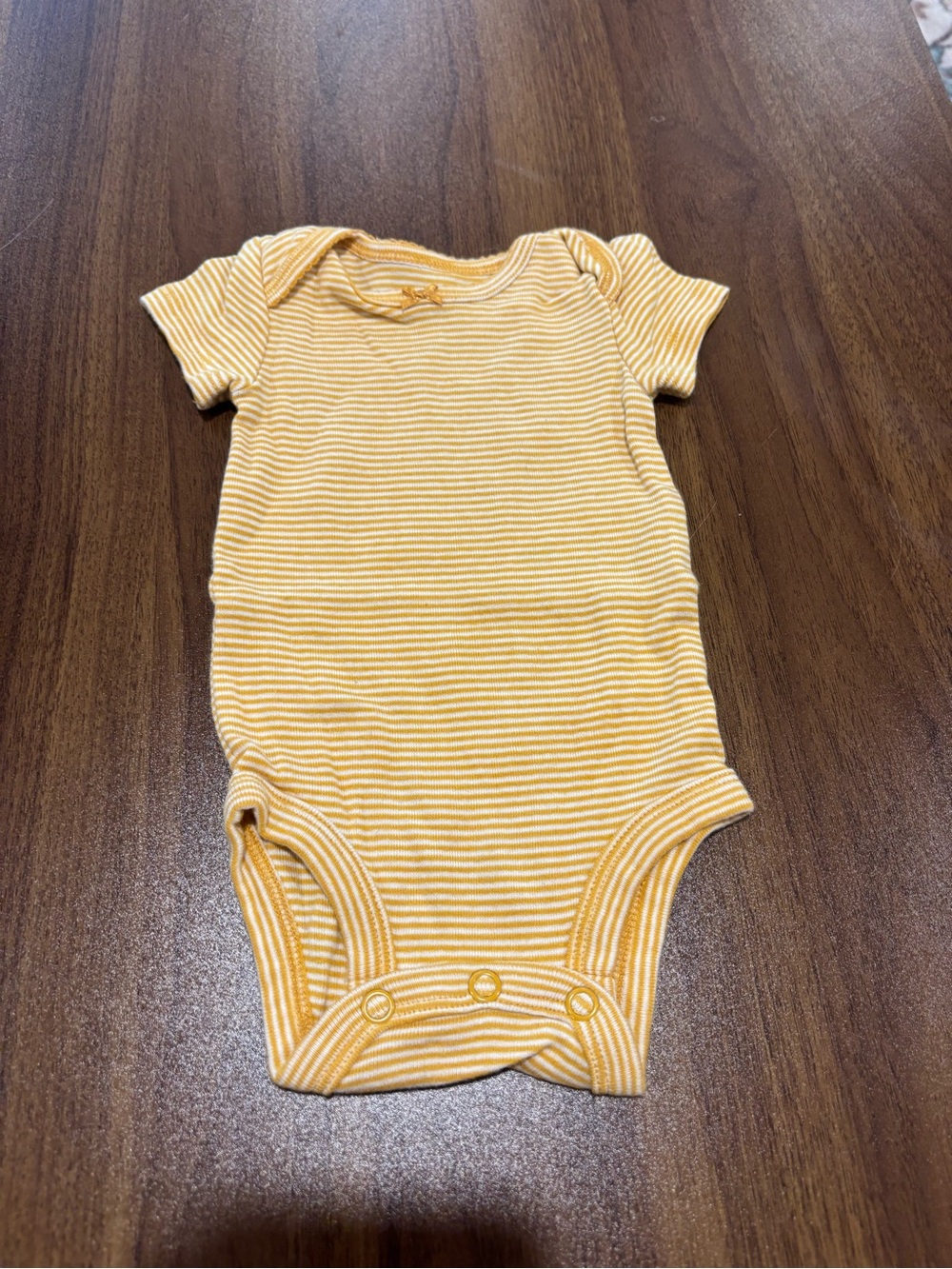 Carter's Yellow & White Striped Short-Sleeve Bodysuit